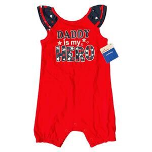 Celebrate! 12 Month Patriotic Daddy is my Hero Romper